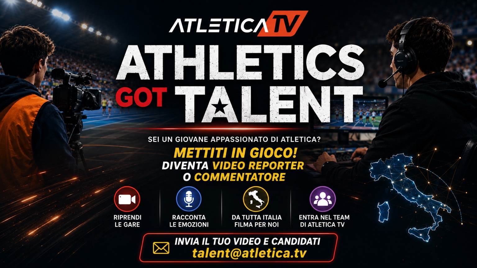 Athletics Got Talent: la chiamata di Atletica TV per giovani video reporter e commentatori da tutta Italia